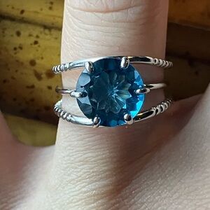 London Blue Topaz Sterling Silver Ring Size 5.75